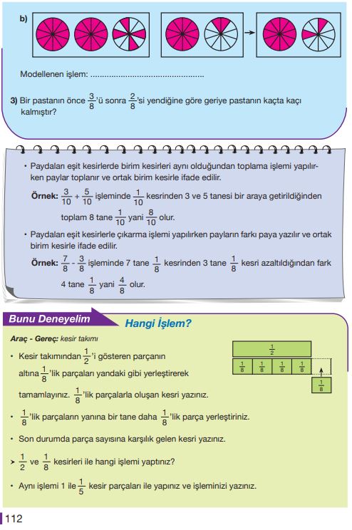 5. Sınıf Matematik Ders Kitabı Çözümleri ve Cevapları Sayfa 112 MEB Yayınları