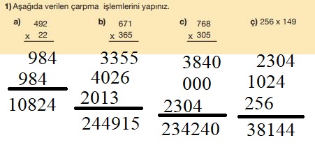 5. Sınıf Matematik Ders Kitabı Çözümleri ve Cevapları Sayfa 56-1 MEB Yayınları